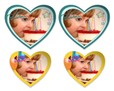 Stickers cuore personalizzati con grafiche di Buon compleanno