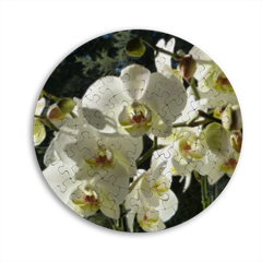 Orchidea bianca Puzzle rotondo 
