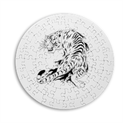 Tigre bianca  Puzzle rotondo 