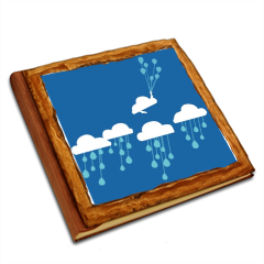 nuvole con pioggia Album copertina in legno30x30 