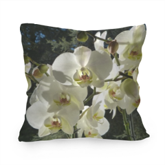 Orchidea bianca Cuscino classico in raso