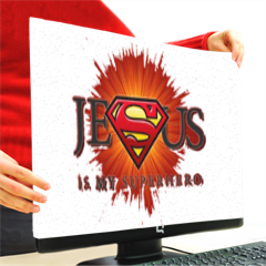 Jesus my superhero Copri Monitor 16:9