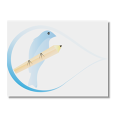 Uccellino su Matita Poster carta opaca