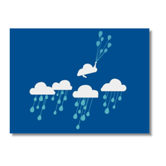 nuvole con pioggia Poster carta opaca