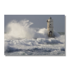 Lighthouse with waves Poster carta opaca