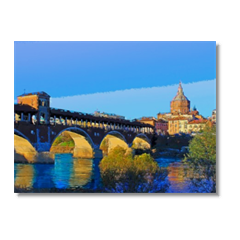 Pavia dal borgo basso Poster carta lucida