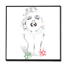 Marilyn italian tribute Stampe su Legno Moderno