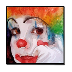 baby clown Stampe su Legno Moderno