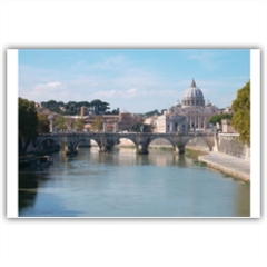 Roma Ponte Sant Angelo bigliettino augurale