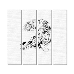 Tigre bianca  Tela in pannelli