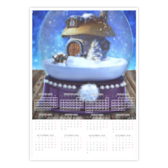 Globo di Neve Fantasy Foto Calendario A4 pagina singola