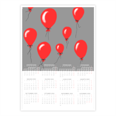red baloons Foto Calendario A4 pagina singola