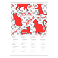 gattini rossi Foto Calendario A4 pagina singola