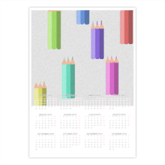 matite colorate Foto Calendario A3 pagina singola