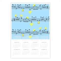 uccellini e note musicali Foto Calendario A3 pagina singola