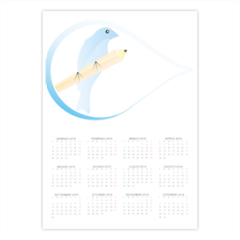 Uccellino su Matita Foto Calendario A3 pagina singola