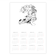 Tigre bianca  Foto Calendario A3 pagina singola