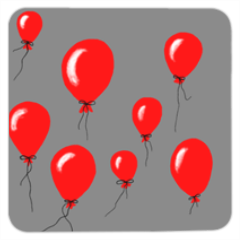 red baloons Sottobicchieri in Masonite