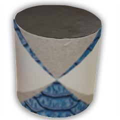 Snake blue and sand Pouf cilindro