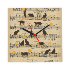gattini e note musicali Orologio con foto 