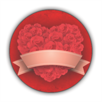 Cuore di fiori - Stickers cerchio