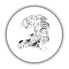 Tigre bianca  Stickers cerchio