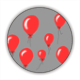 red baloons Stickers cerchio