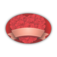 Cuore di fiori - Stickers ovale