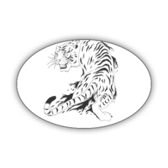 Tigre bianca  Stickers ovale
