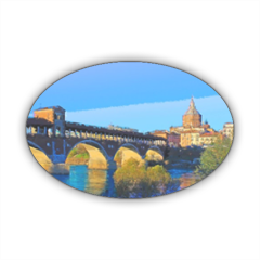 Pavia dal borgo basso Stickers ovale