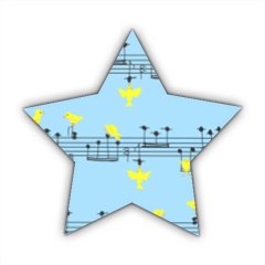 uccellini e note musicali Stickers stella