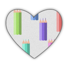 matite colorate Stickers cuore