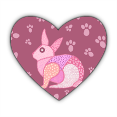 rabbit Stickers cuore