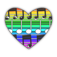 note musicali Stickers cuore
