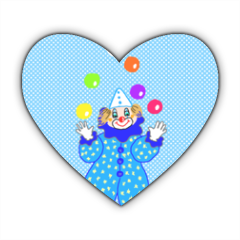 clown Stickers cuore