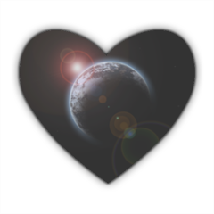 Fake Planet Stickers cuore