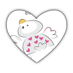 Uccellino Stickers cuore