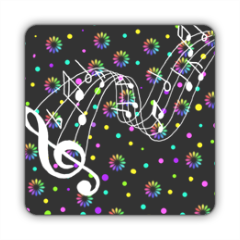 arcobaleno musicale Stickers quadrato