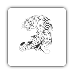 Tigre bianca  Stickers quadrato