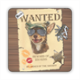 Wanted Rambo Dog Stickers quadrato