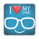 I love my dad glasses Stickers quadrato
