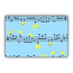 uccellini e note musicali Stickers rettangolo