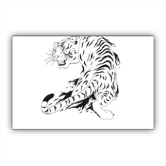 Tigre bianca  Stickers rettangolo