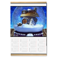 Globo di Neve Fantasy Calendario su arazzo A3