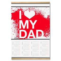 I Love My Dad Calendario su arazzo A3