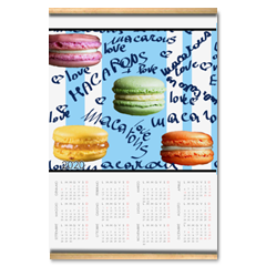 macarons Calendario su arazzo A3