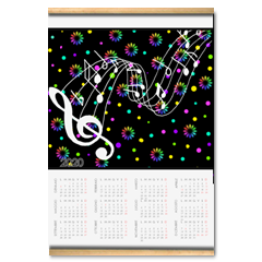 arcobaleno musicale Calendario su arazzo A3