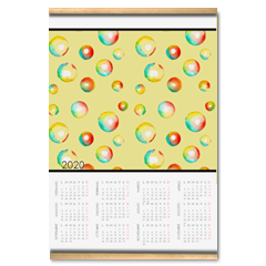 bolle di acquerello Calendario su arazzo A3