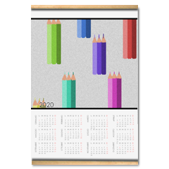 matite colorate Calendario su arazzo A3