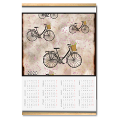 biciclette Calendario su arazzo A3